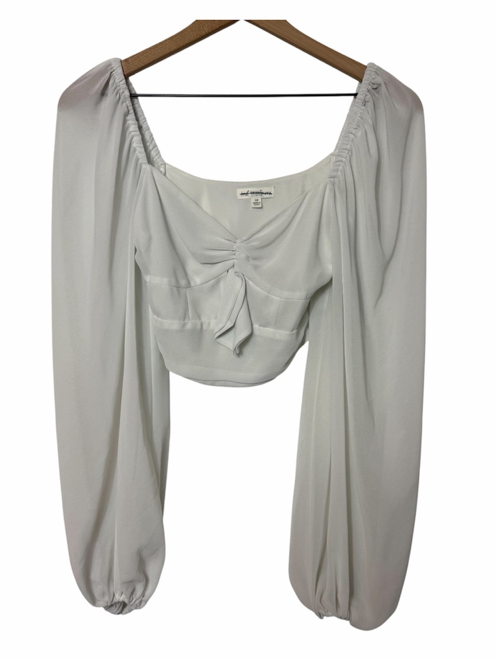 For Love & Lemons White Cropped Blouse Medium